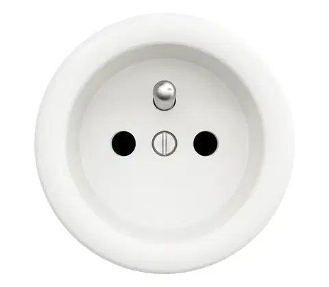 Predlžovacie káble lap - Retro domová zásuvka bez rámčeka 230 V snehovo biela W/ZF