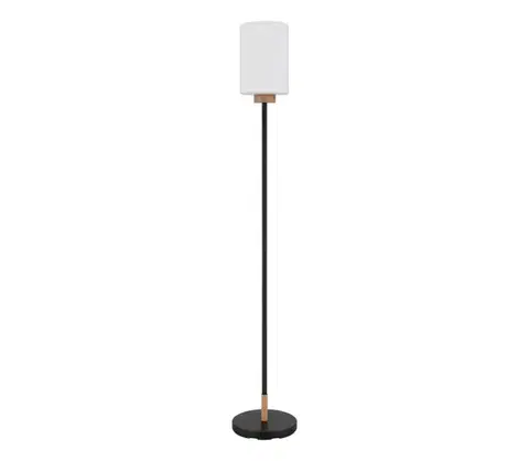 Lampy Globo 15977S - Stojacia lampa ROWENA 1xE27/60W/230V čierna/biela 15977S