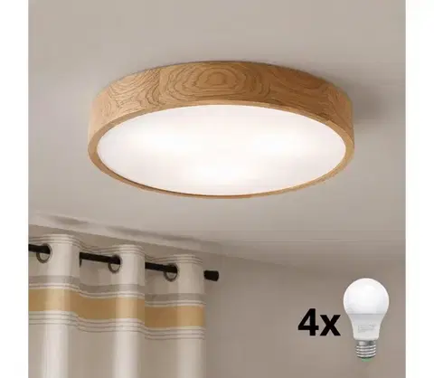 Svietidlá BRILAGI - LED stropné svietidlo CARVALHO 4xE27/60W/230V dub, priemer 57,5 cm 8590828002130