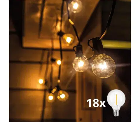 LED osvetlenie BRILAGI - LED vonkajší dekoratívny svetelný reťaz GIRLANDA 18xE12 13m čierna IP44 teplá biela WO794-1-B-OEM4