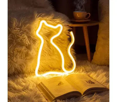 Svietidlá  LED neónová stolová dekorácia LED/2W/3xAA USB mačka 43996G
