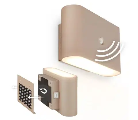 Svietidlá Briloner 3878011 - LED nabíjateľné nástenné svietidlo so senzorom CHAT LED/3W/5V 2000 mAh béžová 3878011
