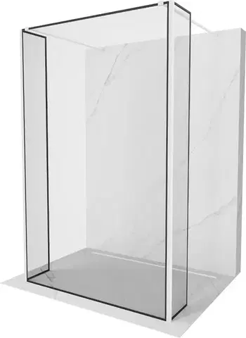 Sprchové dvere MEXEN/S - Kioto Sprchová zástena WALK-IN voľne stojaca 110 x 30 x 30, čierny vzor, biela 800-110-030-222-20-70-030
