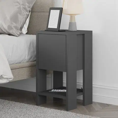 Nočné stolíky Nočný stolík Ema - Anthracite, Anthracite