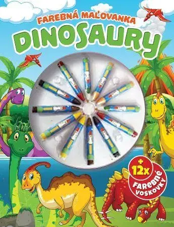 Nalepovačky, vystrihovačky, skladačky Farebná maľovanka - Dinosaury