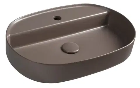 Umývadlá ISVEA - INFINITY OVAL keramické umývadlo na dosku, 60x40cm, taupe 10NF65060-2H