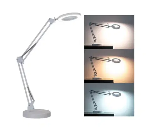 Lampy BRILAGI - LED Stmievateľná stolná lampa s lupou LED/12W/5V 3000/4200/6000K biela BRI008