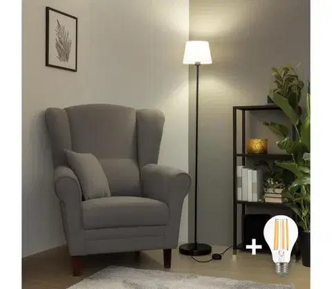 Lampy BRILAGI - LED stojacia lampa CERIA 1xE27/40W/230V pr. 20,5 cm biela/čierna SA2187+EG781029