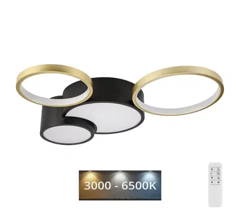 Svietidlá  Stmievateľné stropné svietidlo ALIZEE LED/30W/230V 3000-6500K čierna/zlatá LM-LL-4.247