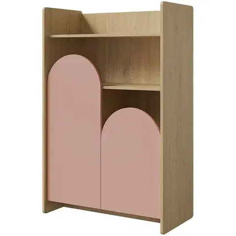 Regály Regál Lexi 8 Cremona/Macadamia/Ružová