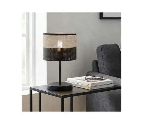 Lampy EMIBIG Stolná lampa KARBON 1xE27/15W/230V čierna/šedá 1652/LN1